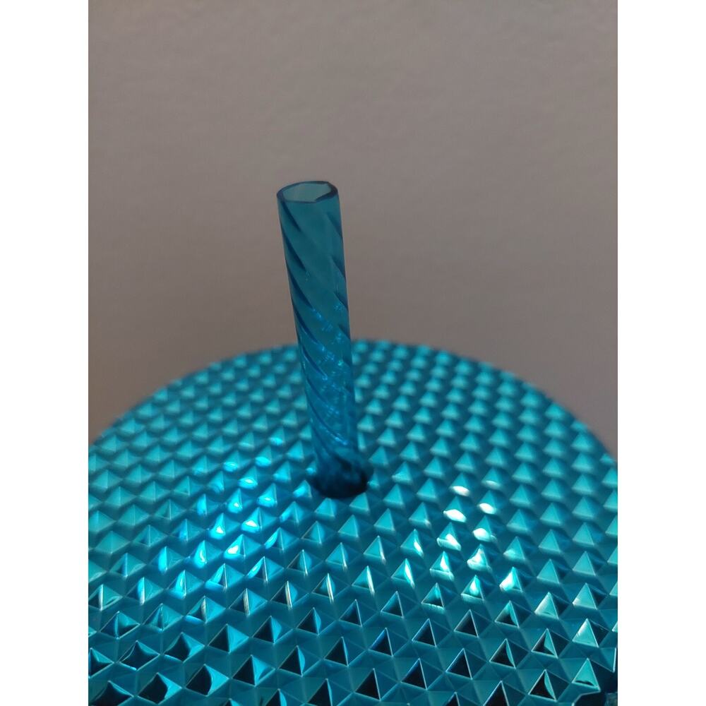 Starbucks 2023 Teal Blue Bling Studded 24 oz. Tumbler Aqua Blue Shiny Brand New - Picture 7 of 7